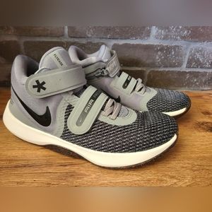 Nike Air Flyease Precision ll Grey zip back velcro basketball shoes